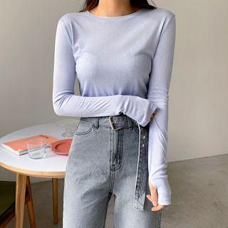 Thumb-hole Silky T-shirt