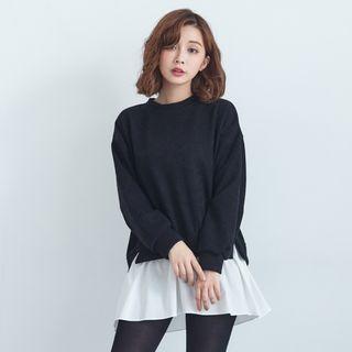 Mock Neck Mock Two Piece Top