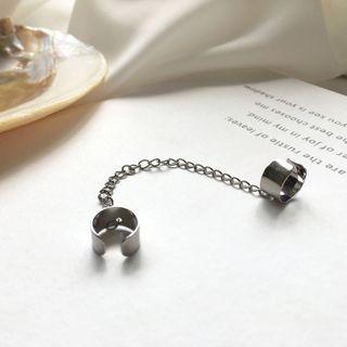 Alloy Chained Cuff Earring 1 Piece - Earring - One Size