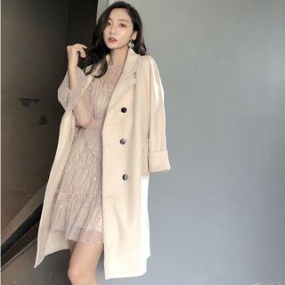 Long-sleeve Sequined Mini Tiered Dress