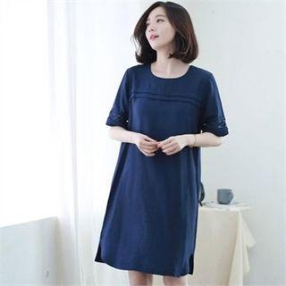 Crochet-trim T-shirt Dress