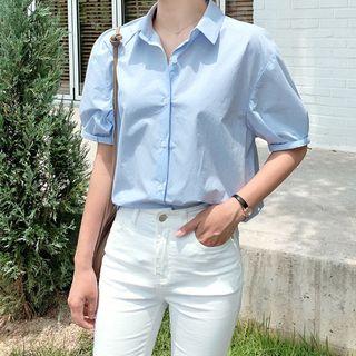 Short Puff-sleeve Blouse