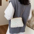 Chain Strap Kiss Lock Furry Crossbody Bag