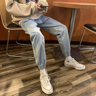 Applique Denim Jogger Pants