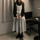 Midi A-line Shirt Dress / Sleeveless Dress