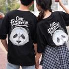 Couple Matching Panda Print Short-sleeve T-shirt