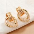 Mesh Alloy Dangle Earring 1 Pair - Gold - One Size