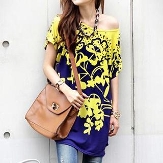 Floral Short-sleeve T-shirt Dress