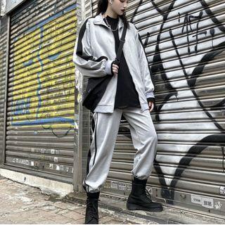 Set: Two-tone Zip-up Jacket + Sweatpants