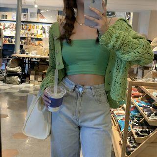 Cropped Camisole / Knit Cardigan