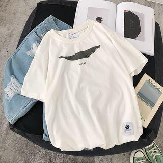 Couple Matching Short-sleeve Whale Print T-shirt