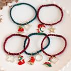 Christmas Hair Tie (various Designs) 1# - Set Of 5 - Christmas - One Size