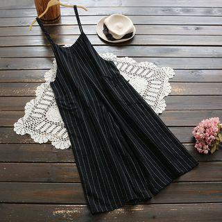 Spaghetti Strap Striped Wide-leg Pants