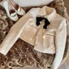 Bow Accent Cardigan / Mini Sequined Sheath Skirt / Set