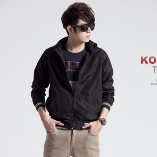 Striped-trim Zip Jacket