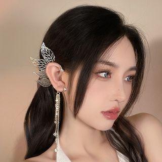 Leaf Alloy Cuff Earring 1 Pc - Left Side - Leaf - Gold - One Size