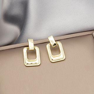 Square Alloy Dangle Earring E3023 - 1 Pr - Gold - One Size