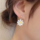 Flower Dangle Earring 1 Pair - 925 Silver Needle - One Size