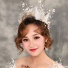 Wedding Set: Embellished Branches Tiara + Hoop Earring Tiara & Clip On Earring - One Size