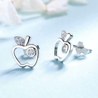 Apple Sterling Silver Earring 1 Pair - Silver - One Size