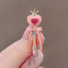 Heart Wand Rhinestone Alloy Brooch Ly2242 - Pink - One Size
