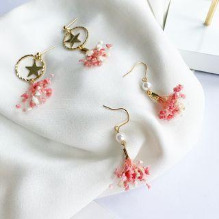 Dried Flower Drop Earrings