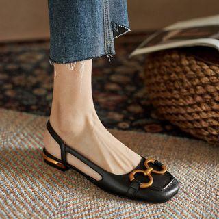 Metal-accent Slingback Flats