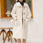 Fluffy Collar Midi Quilted Coat