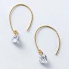 Rhinestone Dangle Threader Earring 1 Pair - S925 Sterling Silver Earring - One Size