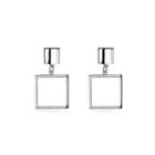 Fashion Simple Geometric Hollow Square Earrings Silver - One Size