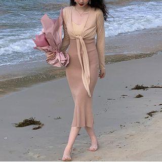 Sleeveless Two-tone Midi Mermaid Dress