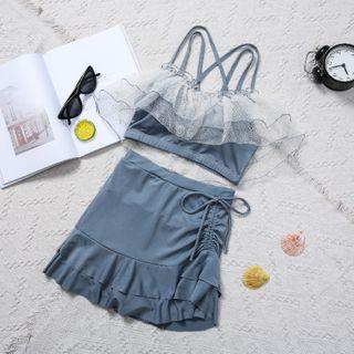 Set: Mesh Panel Swim Top + Skirt