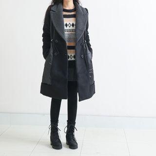 Double Breasted Padded Panel Coat