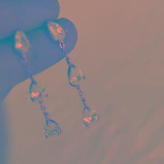 925 Sterling Silver Rhinestone Droplet Drop Earring