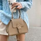 Stitch-trim Satchel Bag Beige - One Size