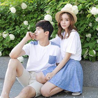Couple Matching Short-sleeve T-shirt / A-line Mini Skirt