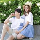 Couple Matching Short-sleeve T-shirt / A-line Mini Skirt