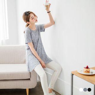 Melange A-line Longline Top