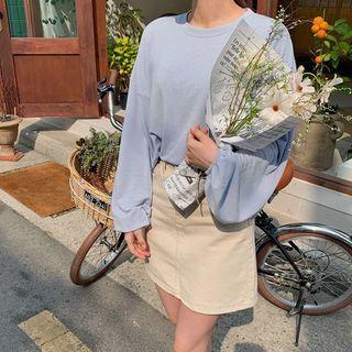 Bishop-sleeve Crop T-shirt