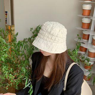 Ruched Seersucker Bucket Hat