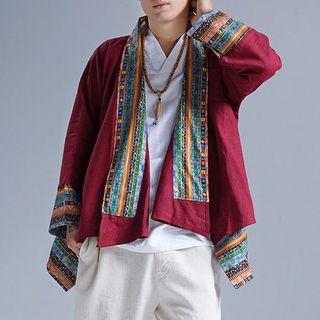Patterned Open Front Jacket