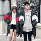 Couple Matching Color-block Padded Coat