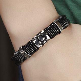 Genuine Leather Woven Bangle