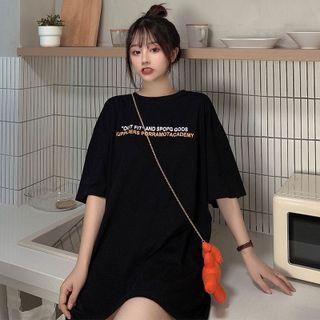 Short-sleeve Lettering T-shirt With Bear