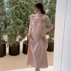 Strapless Midi A-line Dress Pink - One Size