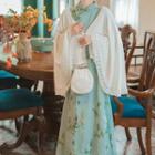 Lace Trim Cape White - One Size