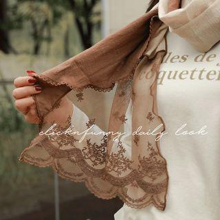 Lace-panel Two-tone Scarf
