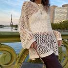 Long Sleeve Pointelle Knit Top