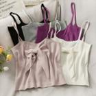 Ribbon-accent Knit Crop Top In 5 Colors