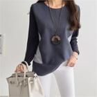 Color-block Wool Blend Pullover